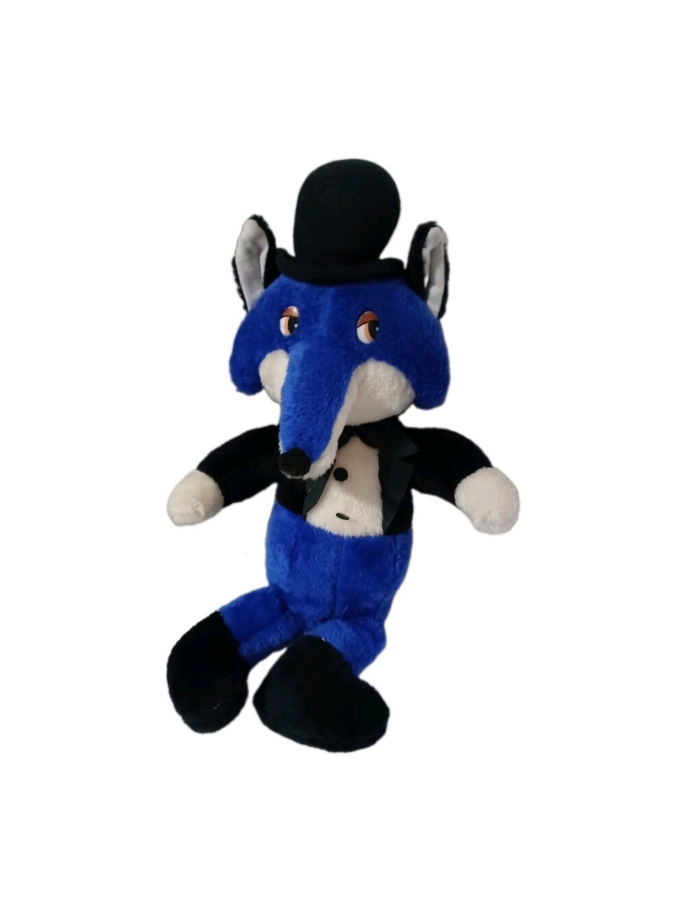 Vintage Acme Blue Fox Plush Tuxedo Bow Tie Top Hat Carnival Prize Stuffed Toy